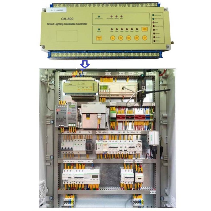 Street Light Control Panel for Automatic Street Lighting Application with Map Location ID Address Tracking for Remote Monitoring