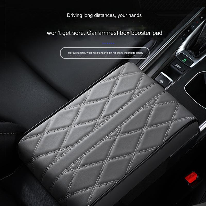 Memory Foam Leather Arm Rest Covering Extender Cushion Protector Pu Leather Armrest Box Mat Car Center Console Cover
