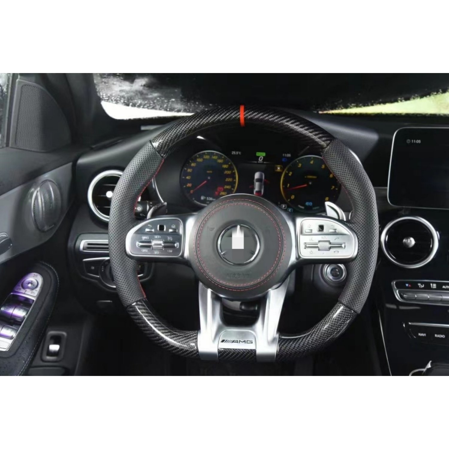 Hot selling car carbon fiber steering wheel suitable for Mercedes Benz W464 G500 G63 customized steering wheel