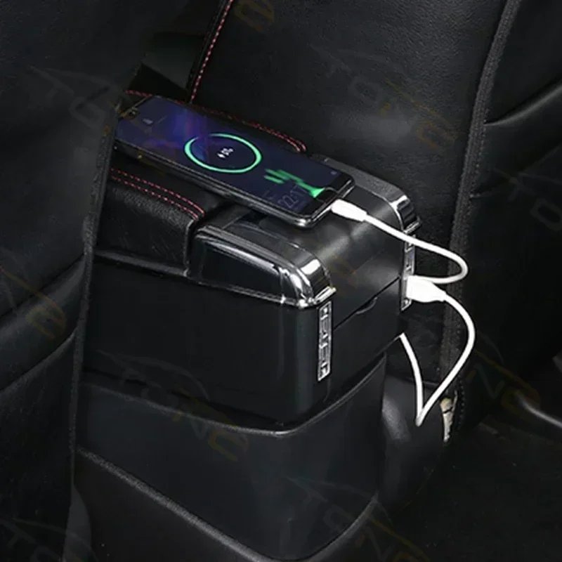 TONC Enhanced Comfort - Toyota Aqua Car Central Armrest Box, High-Performance ABS, with Cup Holder and USB Charging