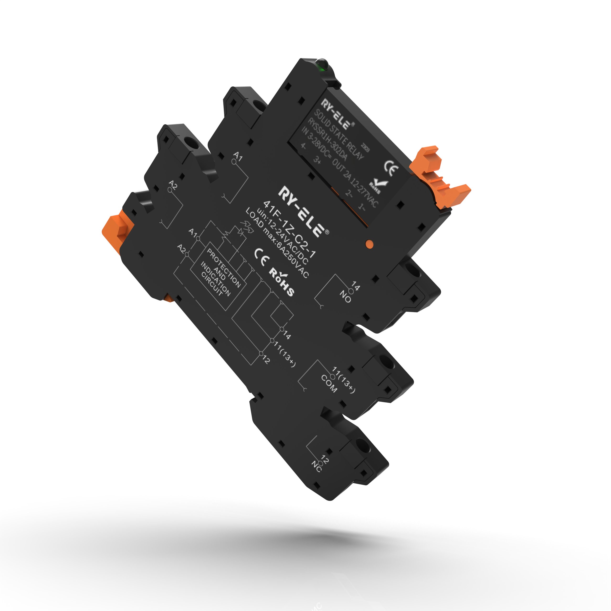 Ultra-Thin Electromagnetic Relays with LED 6A 12v 5v 24v Wafer Relay 24v Din Rail Relay and Socket