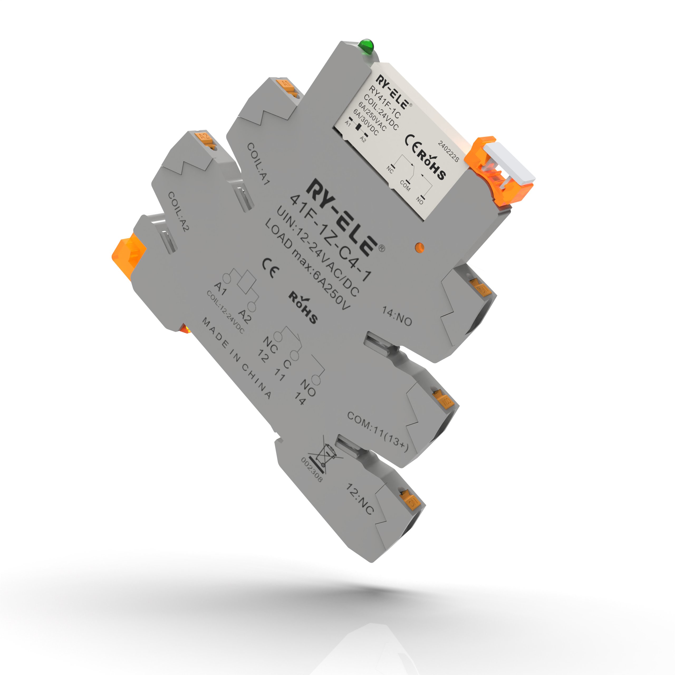 Ultra-Thin Electromagnetic Relays with LED 6A 12v 5v 24v Wafer Relay 24v Din Rail Relay and Socket