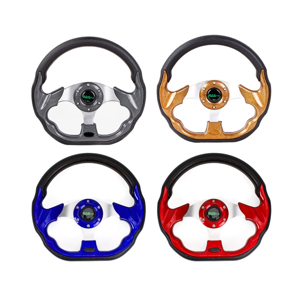 320mm Racing Flat Steering Wheel Golf Carts Karting Auto Universal Drifting PU Steering Wheel