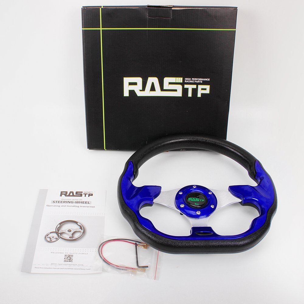 320mm Racing Flat Steering Wheel Golf Carts Karting Auto Universal Drifting PU Steering Wheel
