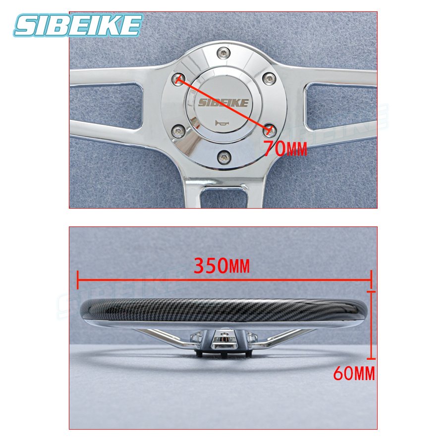 14inch 350mm Universal ABS Carbon Film Steering Wheel JDM Sim Racing Sport Steering Wheel Car Accessories