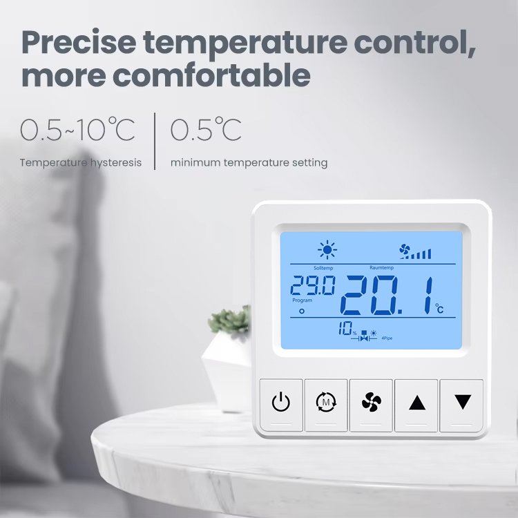 Comfurter 24V 0-10V EC Fan Hotel Hvac Fcu RS485 Modbus Smart Home Digital Heating Thermostat Temperature Controller Programmable