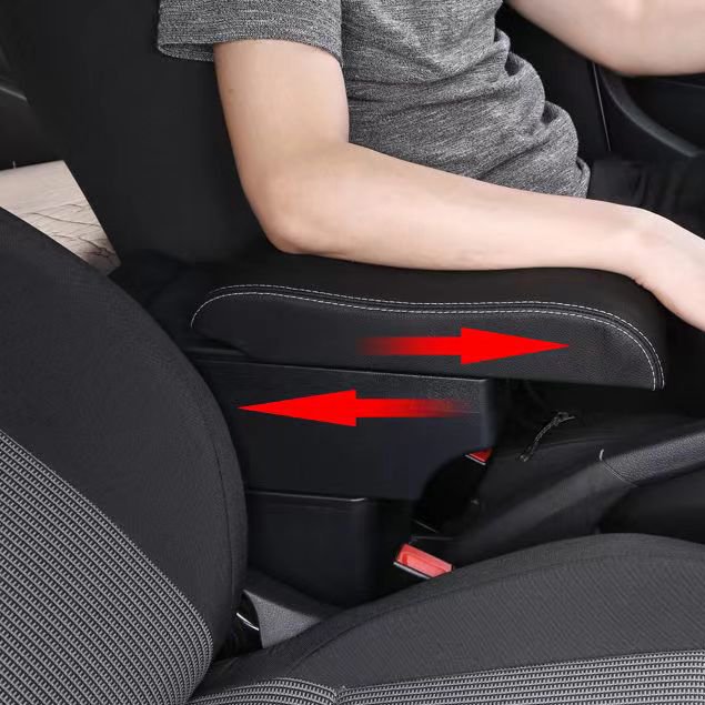 Car Luxury Armrest Box with Cup Holder Double Layer PU Leather Car Armrest Box for 2018 Ford Ecosport