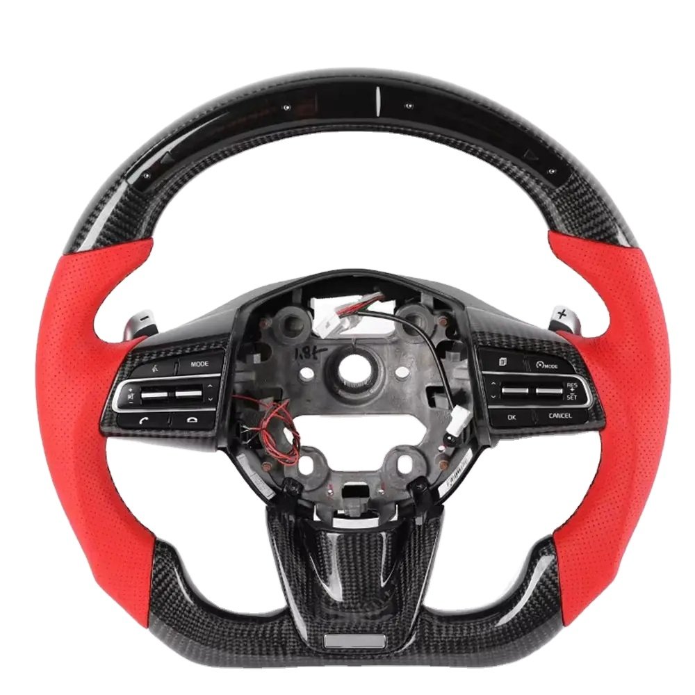 Customized High Quality LED Car Steering Wheel Car Accessories For Kia Stinger GT Carbon Fiber Car Steering Wheel
