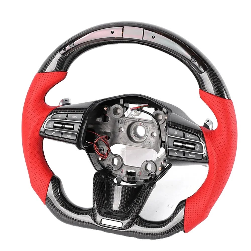 Customized High Quality LED Car Steering Wheel Car Accessories For Kia Stinger GT Carbon Fiber Car Steering Wheel