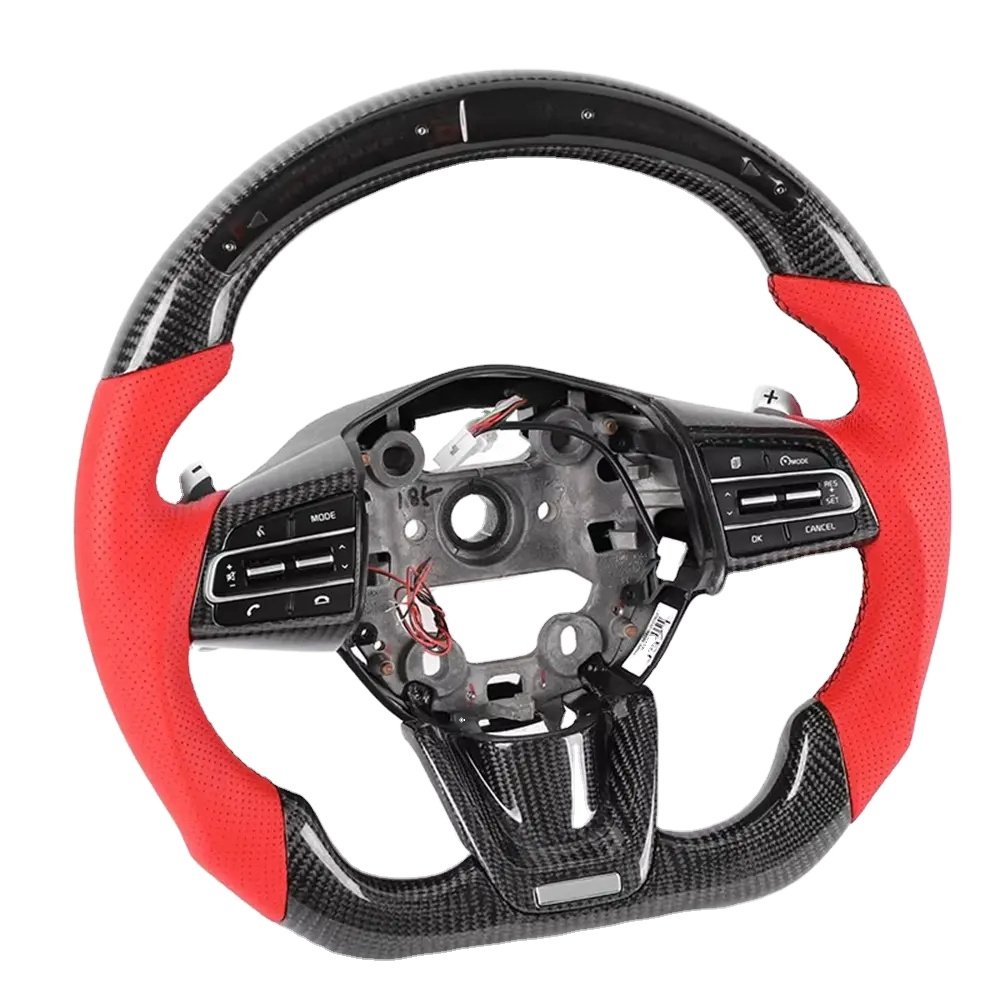 Customized High Quality LED Car Steering Wheel Car Accessories For Kia Stinger GT Carbon Fiber Car Steering Wheel
