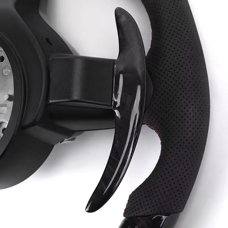 With LED M Sport Forged Carbon Fiber Steering WHeel for BMW F30 F10 M5 F90 F20 X5 E70 X6 X6M E71 E46 M3 E39 E60 E92 M4 G20 G30