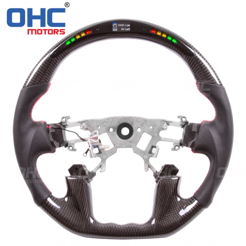 LED RPM Carbon Fiber Steering Wheel For Nissan Patrol Y62 2015 2016 2017 2018 2019 2020 2021 ohc motors steering wheels