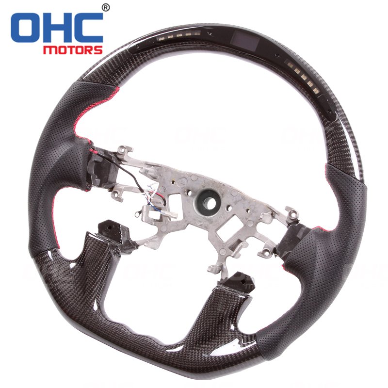 LED RPM Carbon Fiber Steering Wheel For Nissan Patrol Y62 2015 2016 2017 2018 2019 2020 2021 ohc motors steering wheels