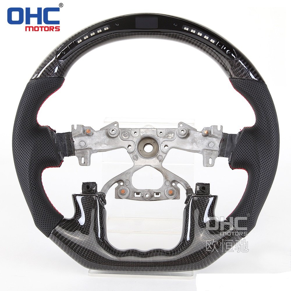 LED RPM Carbon Fiber Steering Wheel For Nissan Patrol Y62 2015 2016 2017 2018 2019 2020 2021 ohc motors steering wheels