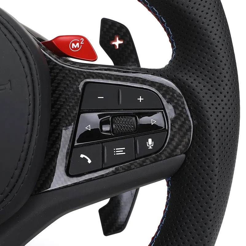 With M1 M2 Button M Sport Volant Lenkrad Carbon Steering Wheel for BMW 3 Series G30 G31 M5 X3 G01 G20 M4 G82 G80 M340i G11 G12