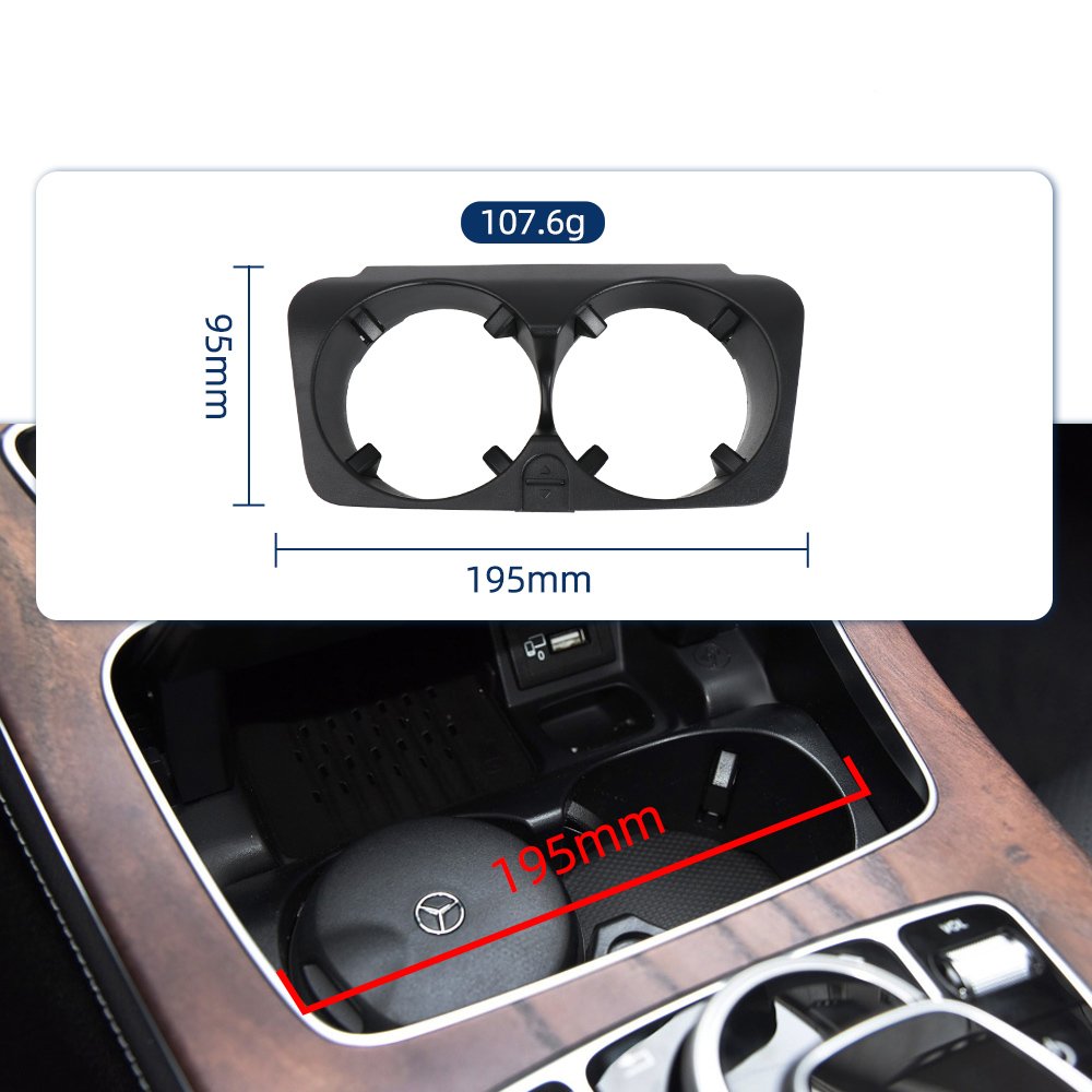 2056800691 Center Console Water Cup Holder Insert Frame for Mercedes Benz C E GLC CLS V Class W205 W213 W238 W253 W257 W447