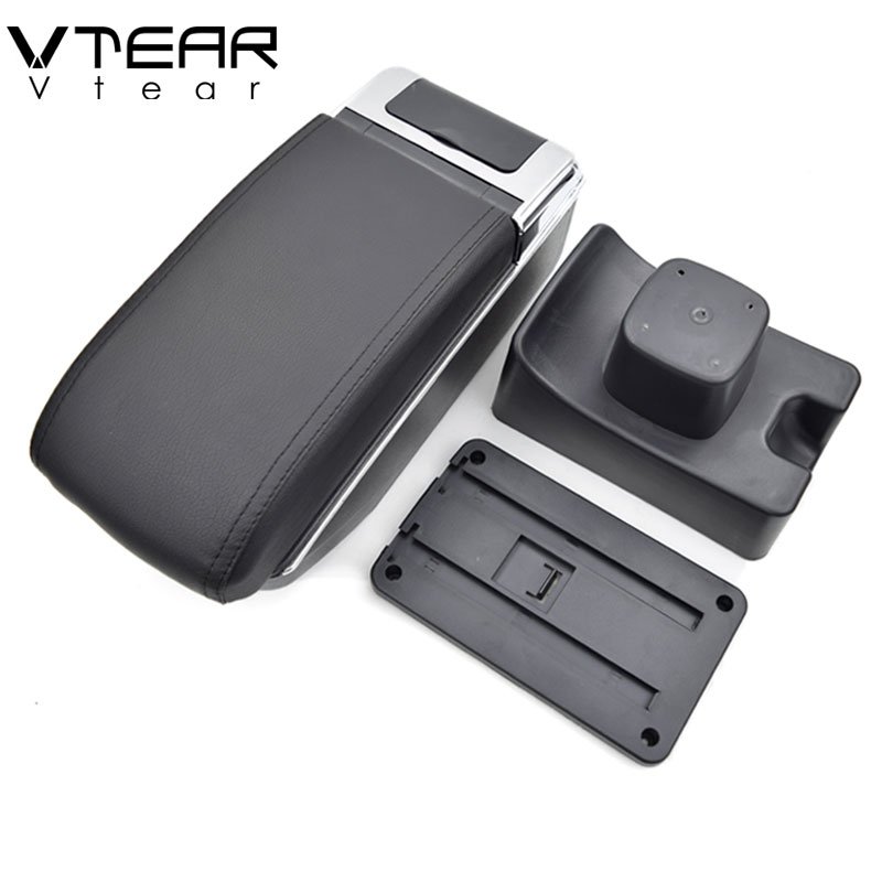 Vtear for Lifan 320 330 Armrest Leather USB Interface Storage Box Red Thread Car-styling Interior ABS Arm Rest Accessories Part
