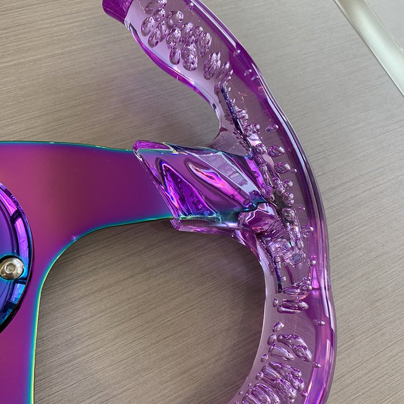 Car Modified Transparent Acrylic Steering Wheel Bubble Crystal Car Styling Universal Clear Racing Steering Wheel