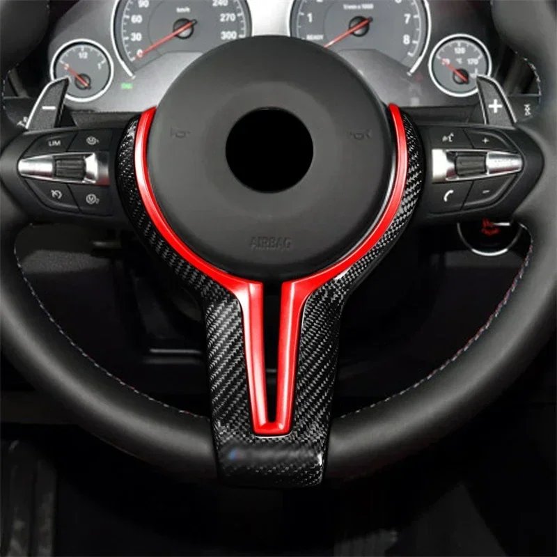 Carbon Fiber Steering Wheel Cover Trim For BMW M Sport M3 M4 M5 F80 F20 F32 F33 F36 F25 F26 X5 X6 3 5 Series Car Accessories