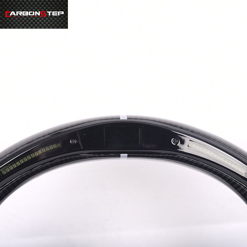 China Factory Custom Led Display Alcantar Carbon Fiber Sport Car Steering Wheel for Ford Mustang