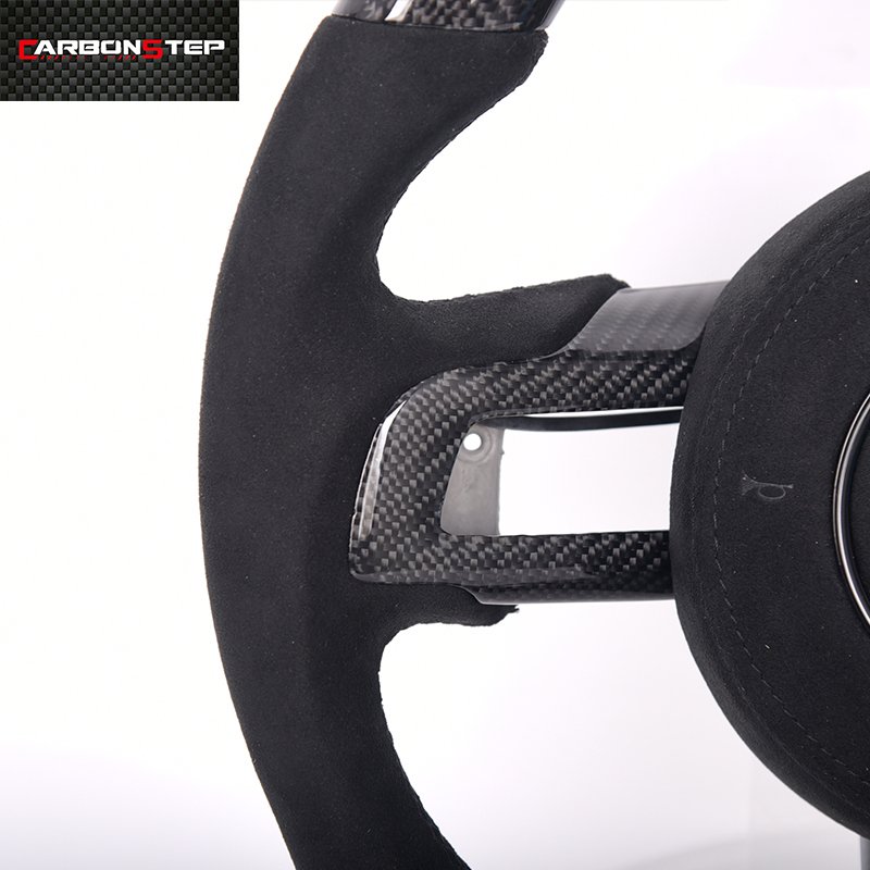 China Factory Custom Led Display Alcantar Carbon Fiber Sport Car Steering Wheel for Ford Mustang