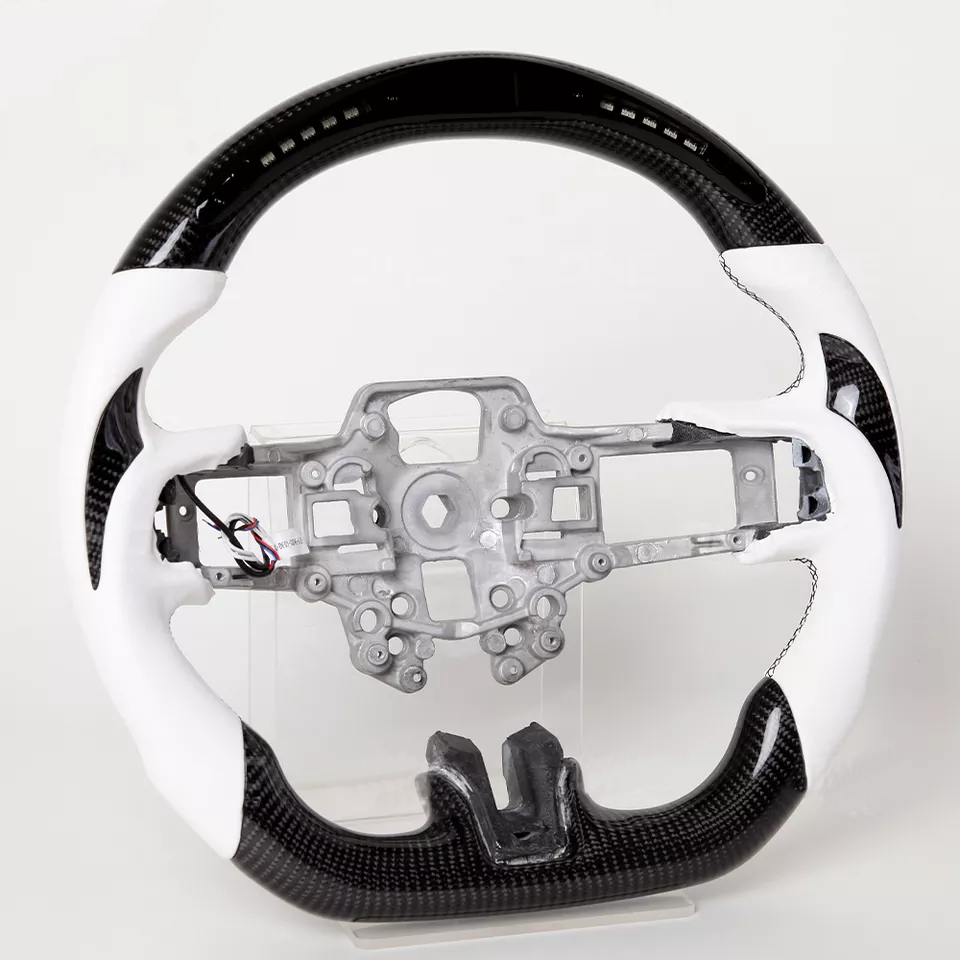Fancy Design LED Shift Light Racing Real Carbon fiber Steering Wheel For Ford mustang GT 2020 2018 2019 Car Steering Wheel
