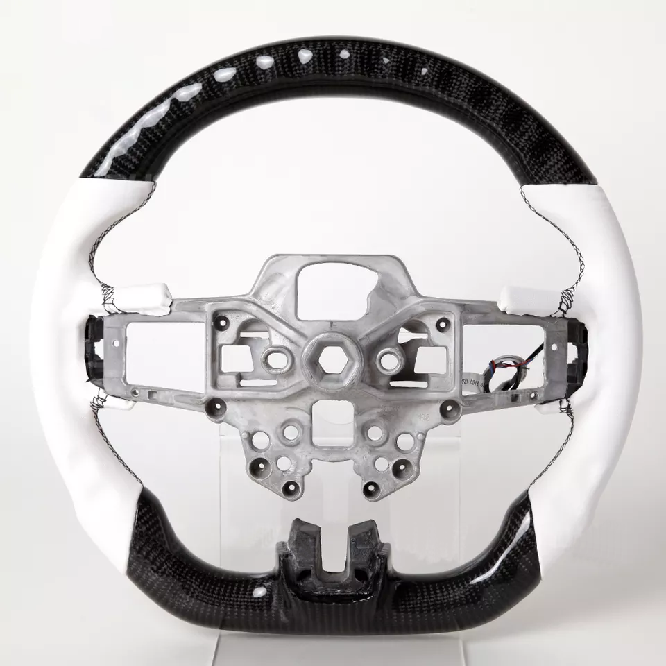 Fancy Design LED Shift Light Racing Real Carbon fiber Steering Wheel For Ford mustang GT 2020 2018 2019 Car Steering Wheel