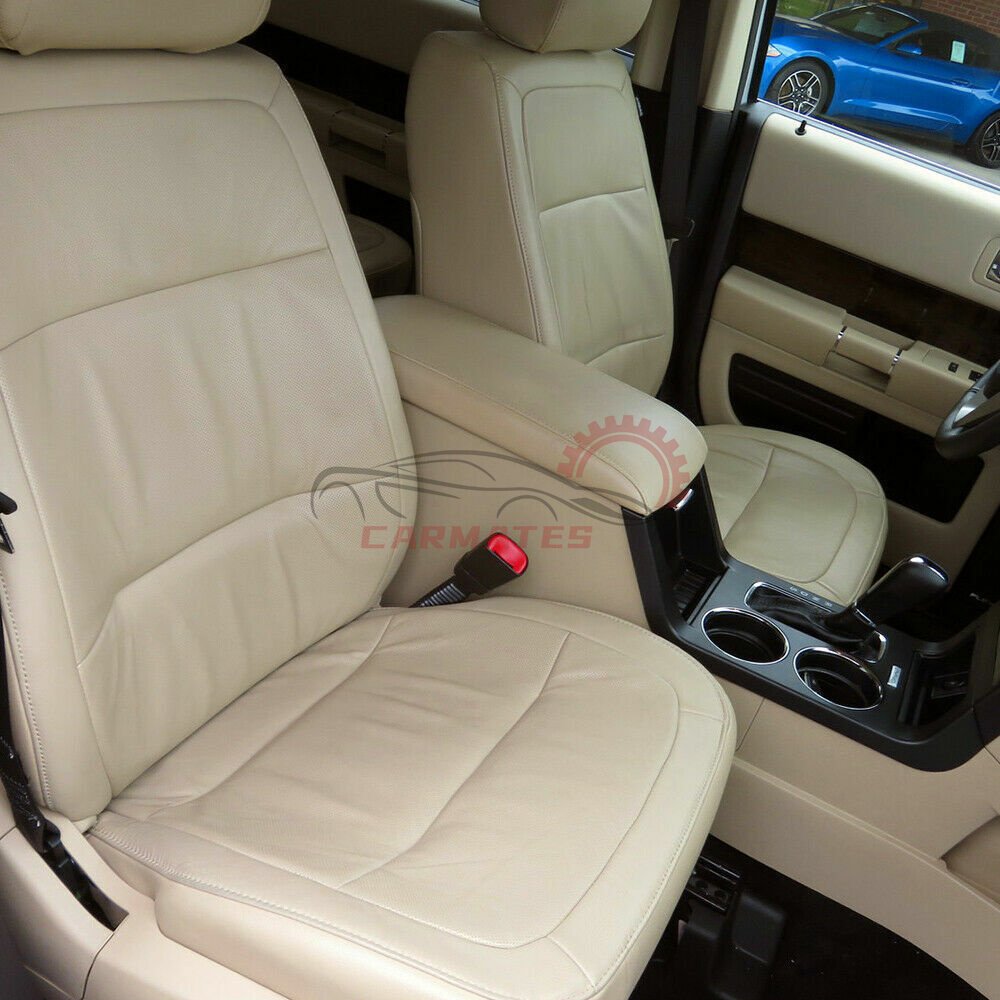 Center Console Armrest Lid Bench Cover Skin Beige Fit for 2013-2017 Ford Flex Car Armrest Storage Box