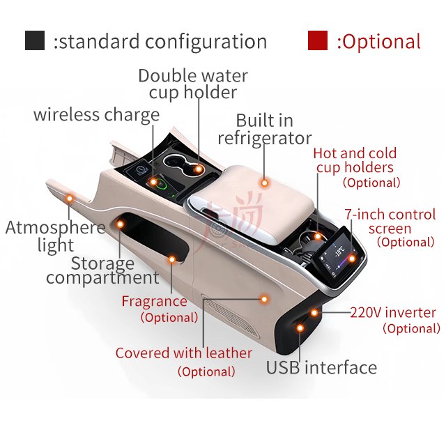 Applicable to Benz Vito V260 W447 Armrest Box Central Storage Box with Wireless Charging Touch Screen Armrest Box Modification