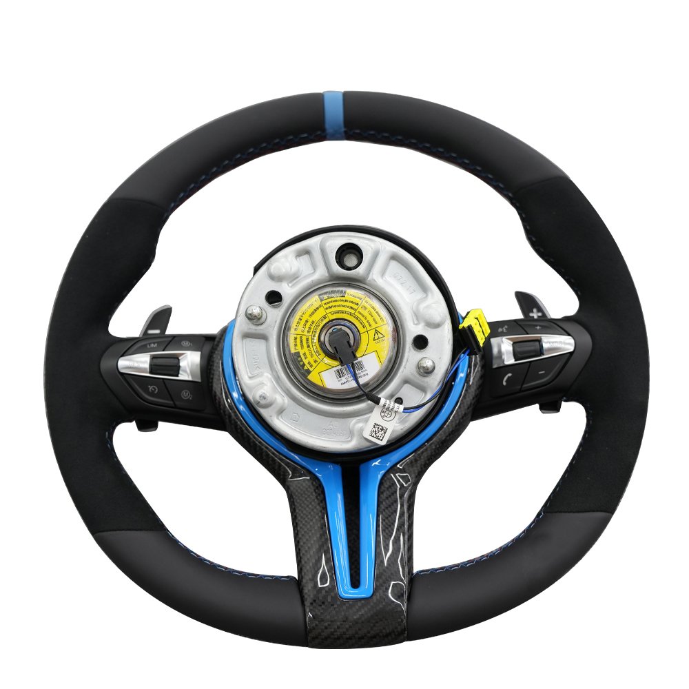 High-Performance Blue Carbon Steering Wheel for BMW 1/2/3/4 F20 F22 F30 F32 M2 M3 M4 FULL SET