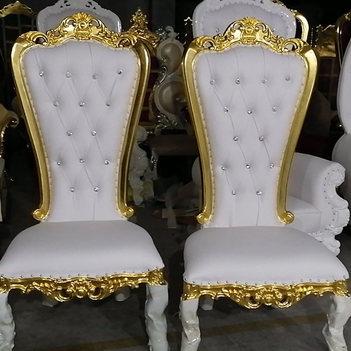 Hotel Furniture Luxury Wholesale Royal Wooden Luxury High Back Wedding Armrest king Throne Chair