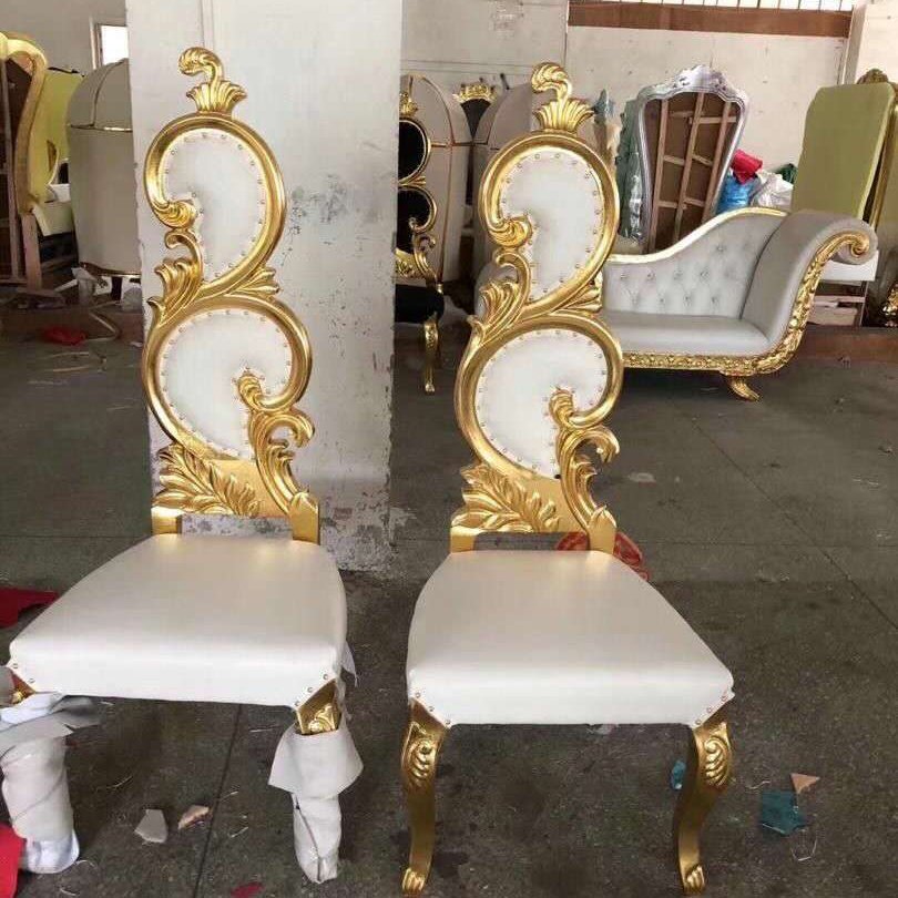 Hotel Furniture Luxury Wholesale Royal Wooden Luxury High Back Wedding Armrest king Throne Chair