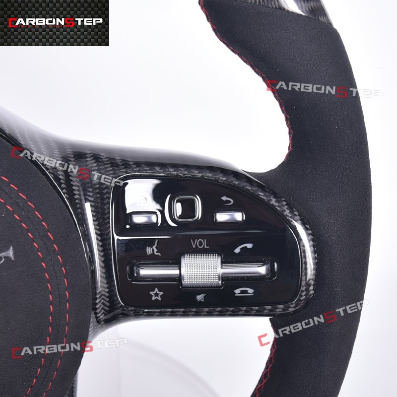 Car LED Steering Wheel For Mercedes Benz AMG G63 W212 W222 W213 W205 W211 W204 CLA CLS SL500 Carbon Fiber Steering Wheel
