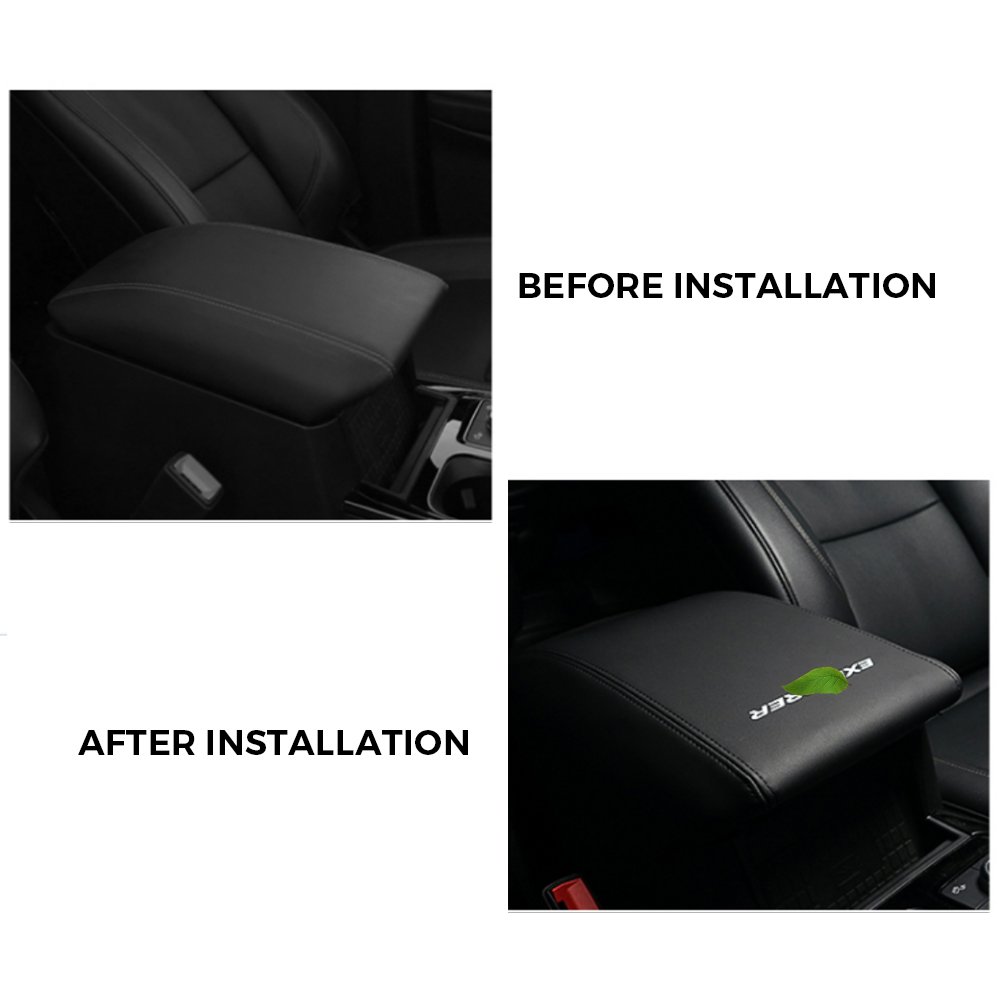 Center Console Armrest Box Cover Scratch-resistant Leather Car Armrest Protector Interior for Ford Explorer
