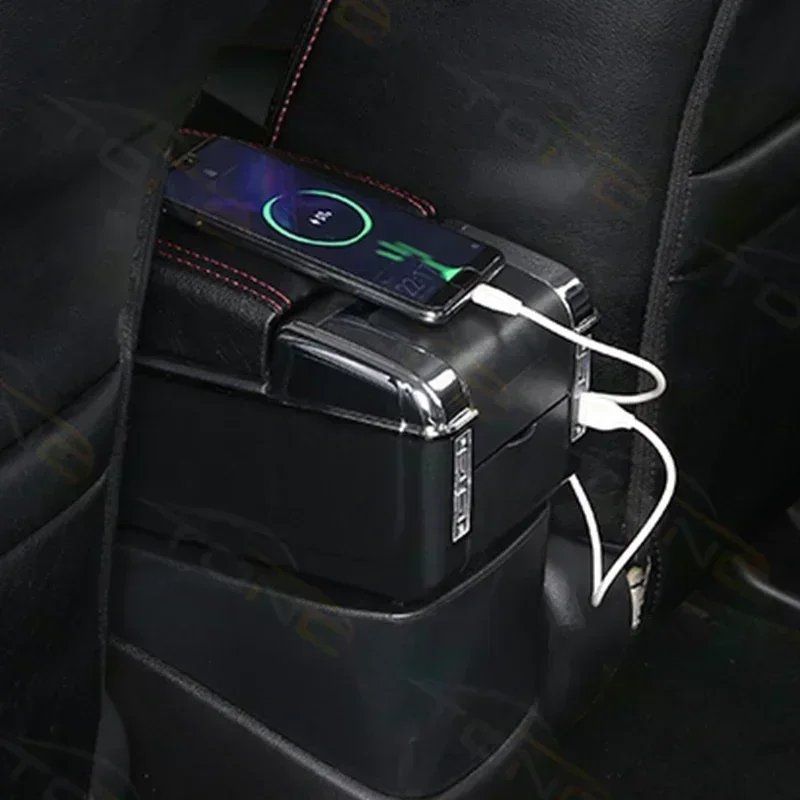 TONC Upgrade Your Hyundai I10 Interior Comfort with Armrest Box: USB Charging, Cup Holders, and Thoughtful Storage Compartment