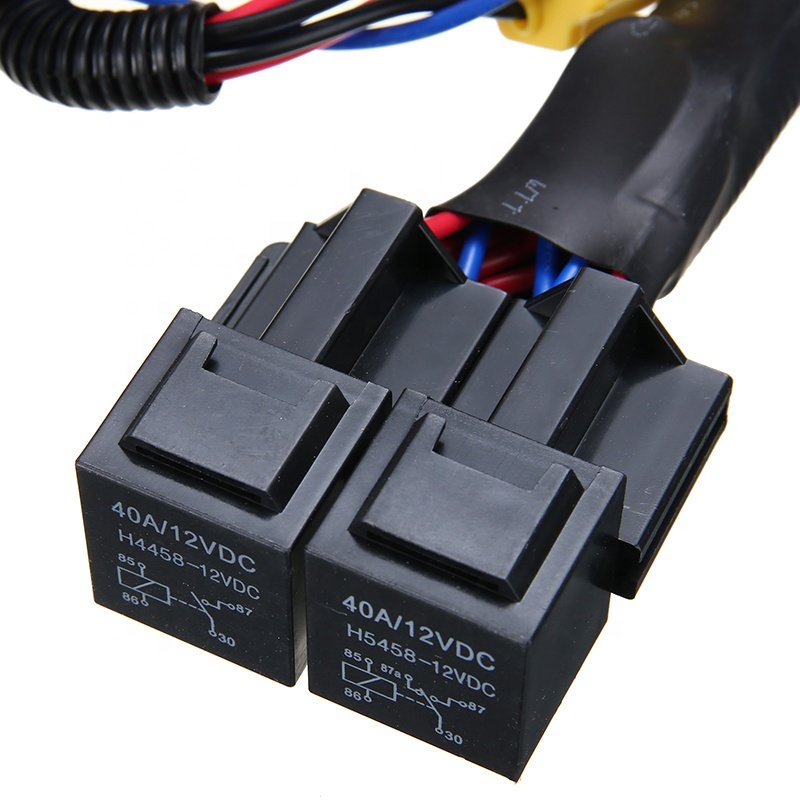 12V 40A 80A LED Headlight Harness Kit Ceramic Socket H4 HID Headlight Relay Brightness Enhancer Harness Auto Harness Parts