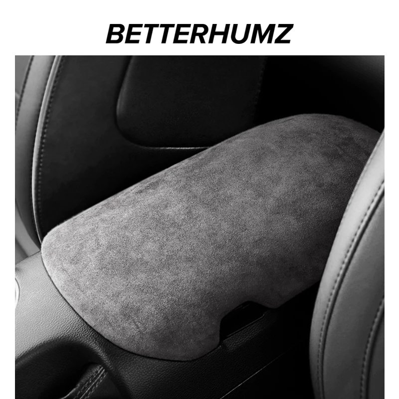 BETTERHUMZ Alcantara for Ford Mustang 2015-2022 Interior Trim Car Front Seat Armrest Box Panel Cover Sticker Auto Accessories