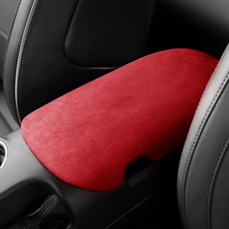 BETTERHUMZ Alcantara for Ford Mustang 2015-2022 Interior Trim Car Front Seat Armrest Box Panel Cover Sticker Auto Accessories