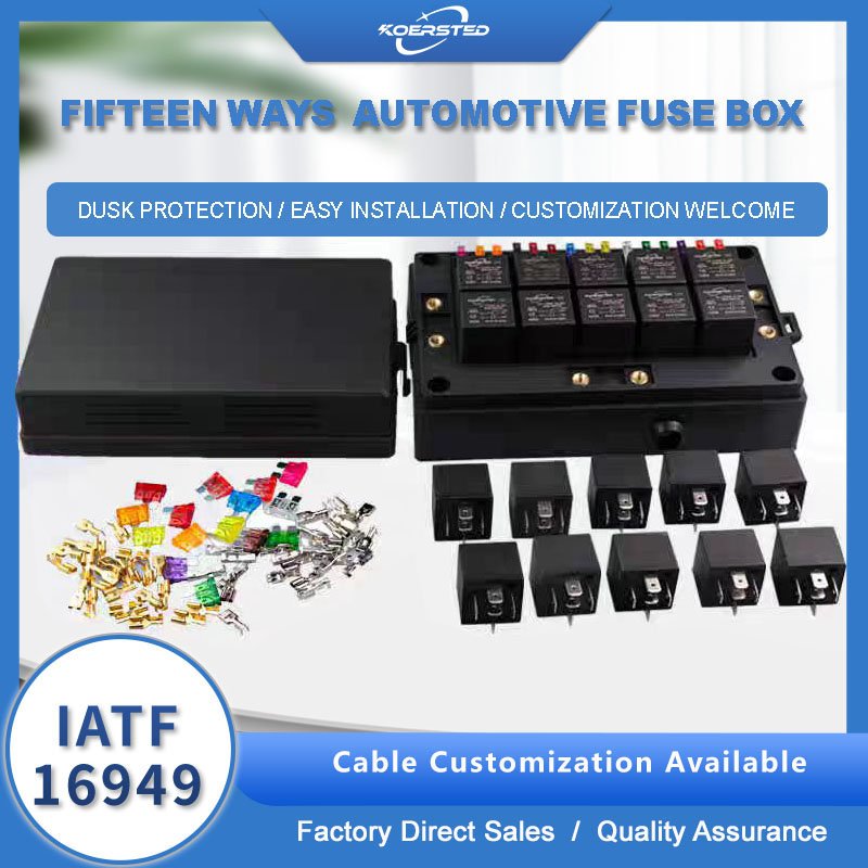 KKA-FB-10R15F Module Relay Fuse Box, Car Fuse Box, Auto Control Box Including 10 Relays and 15 Fuses