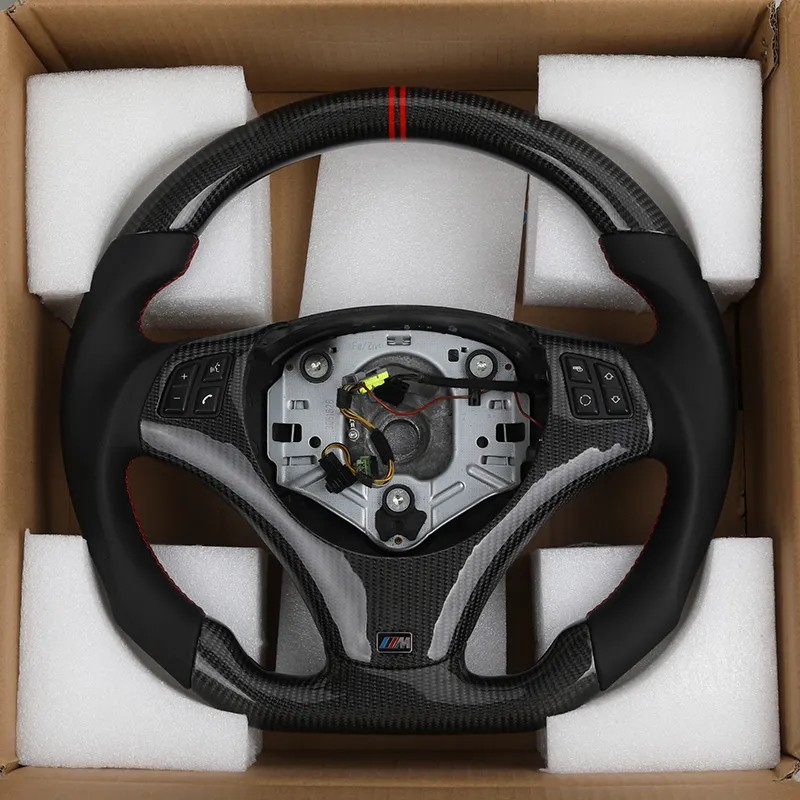 Original M Sport Half Leather Carbon Fiber Steering Wheel for BMW E39 E60 M5 E61 E81 E82 E83 E87 Z4 E89 E90 E91 E92 E93 E70 E71