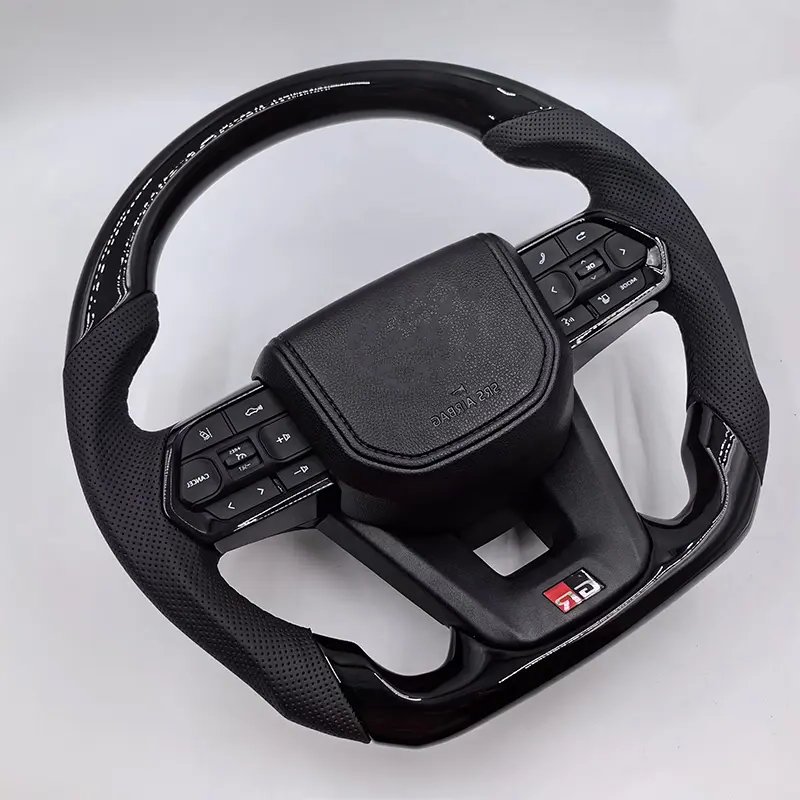 Black Sport Carbon Fiber Steering Wheel For 2006-2023 Toyota leather LAND CRUISER LC200 Car Steering Wheel