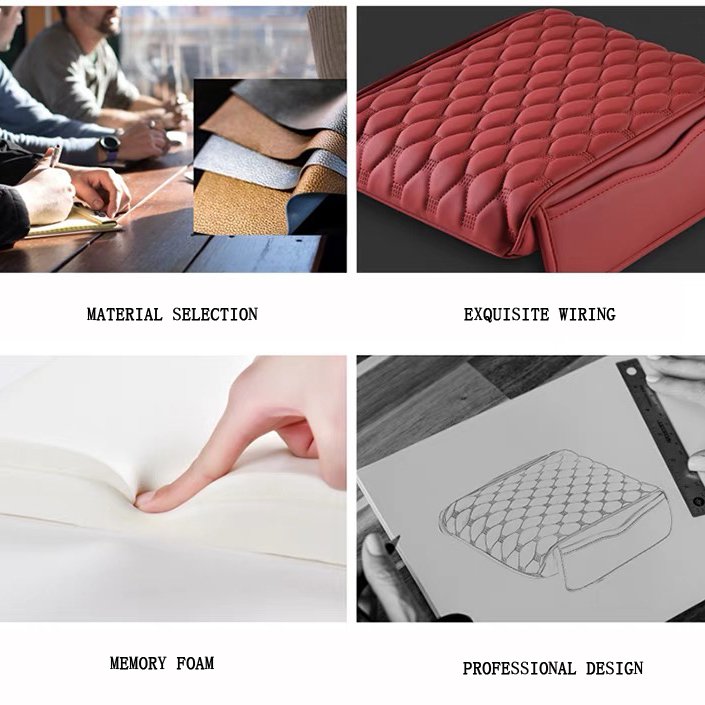 Car Armrest Console Seat Box Armrest Pad Cover Cushion Protector Universal Fit Leather Car Armrest Mat Leather