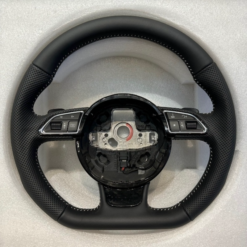 Leather Flat-bottom Steering Wheel Sports For Audi A3 A4 A5 S3 S4 S5 2017-2022