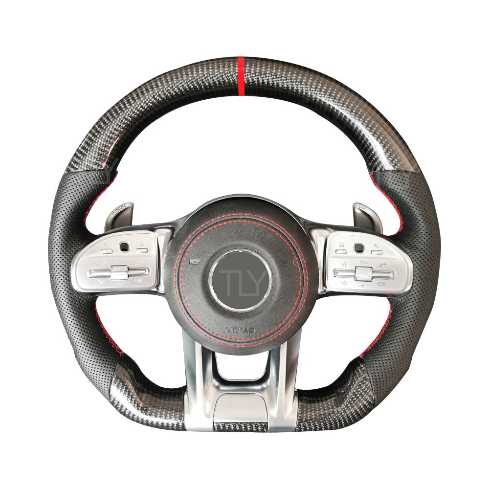 Custom Car Steering Wheel Upgrade for Mercedes Benz AMG W204 W205 CLS W218 Real Carbon Fiber Steering Wheel