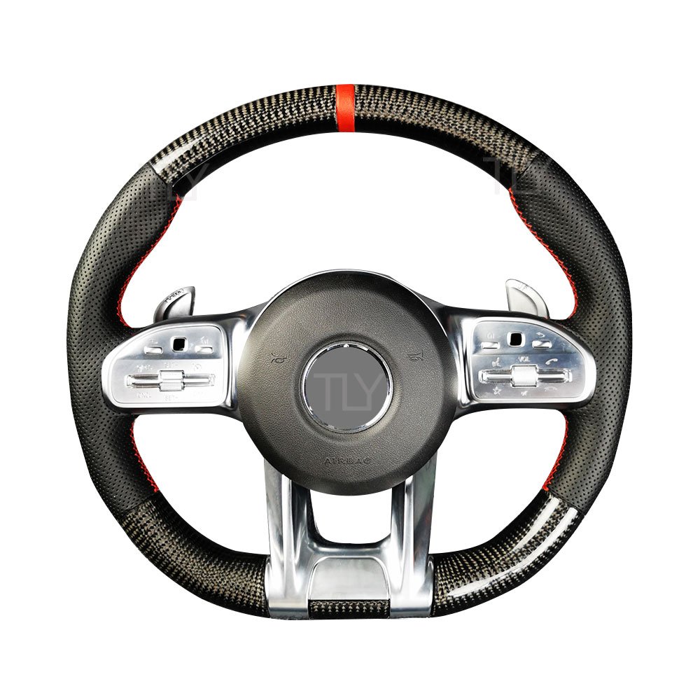 Custom Car Steering Wheel Upgrade for Mercedes Benz AMG W204 W205 CLS W218 Real Carbon Fiber Steering Wheel