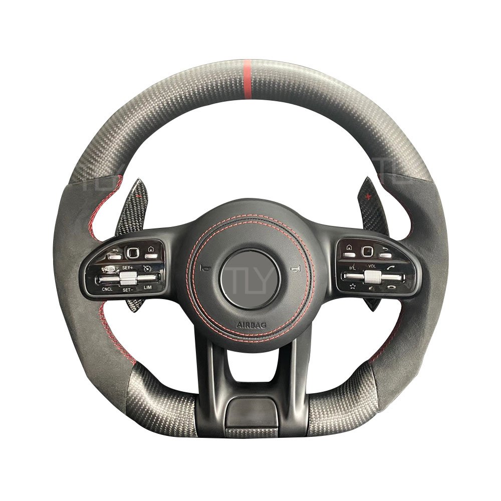 Custom Car Steering Wheel Upgrade for Mercedes Benz AMG W204 W205 CLS W218 Real Carbon Fiber Steering Wheel