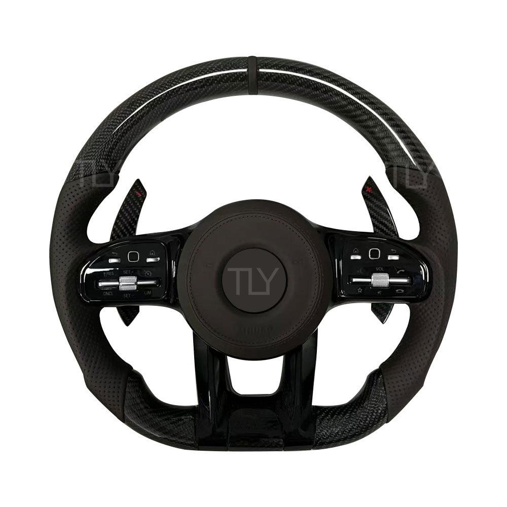 Custom Car Steering Wheel Upgrade for Mercedes Benz AMG W204 W205 CLS W218 Real Carbon Fiber Steering Wheel