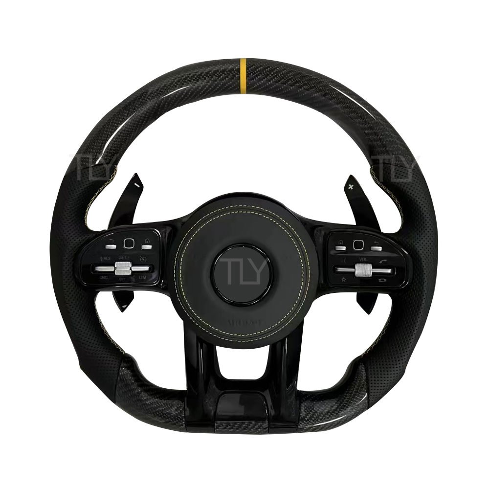 Custom Car Steering Wheel Upgrade for Mercedes Benz AMG W204 W205 CLS W218 Real Carbon Fiber Steering Wheel