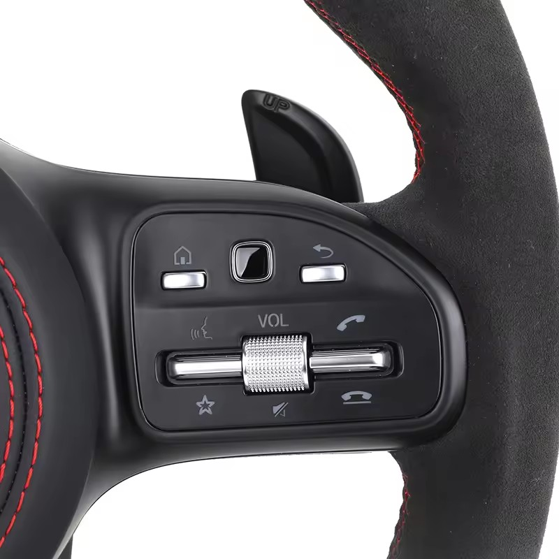 Custom Lenkrad Volant Half Alcantara Dry Carbon Steering Wheel for Mercedes W176 W213 W211 W213 W221 W218 W205 AMG GT ML W166