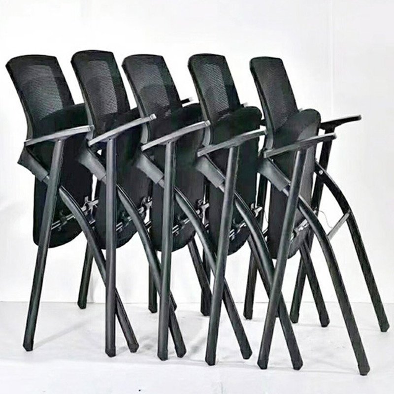 Wholesale Ergonomic Fabric Conference Room Folding Chair Mesh Stackable Foldable Training Office Chairs with Movable Wheels